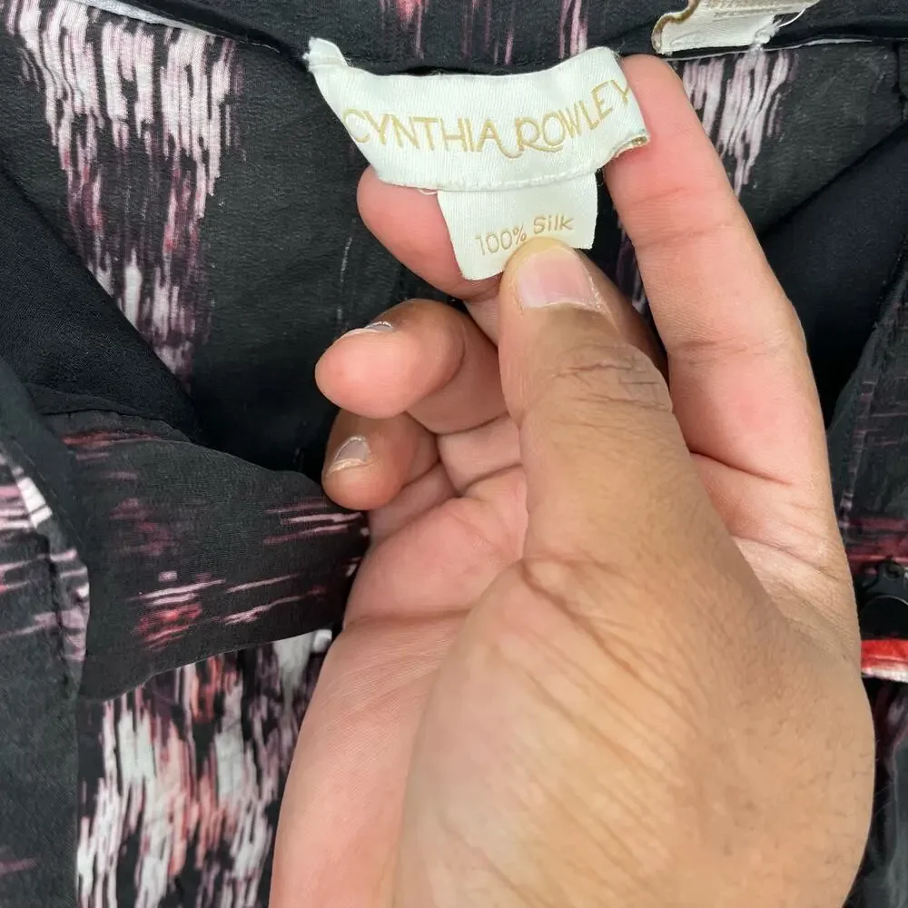 Cynthia Rowley Womens Silk‎ Boho Casual Tie Dye Wide Leg Pull On Pants Size 2 - Picture 10 of 11